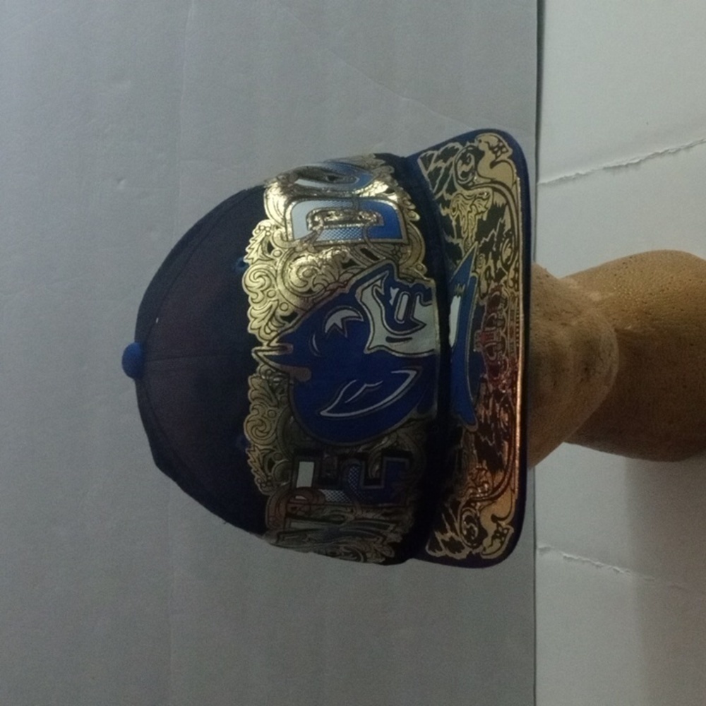 Custom Duke Blue Devils Cap Black with Gold design. Pre-owned